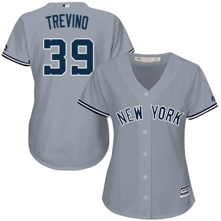 Yankees #39 Jose Trevino Grey Road Women's Stitched MLB Jersey