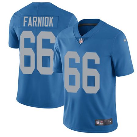 Lions #66 Matt Farniok Blue Throwback Men's Stitched NFL Vapor Untouchable Limited Jersey