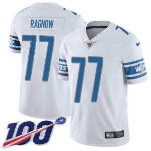 Lions #77 Frank Ragnow White Youth Stitched NFL 100th Season Vapor Untouchable Limited Jersey