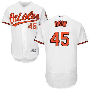 elite Orioles #45 Keegan Akin White Flexbase Authentic Collection Stitched MLB Jersey