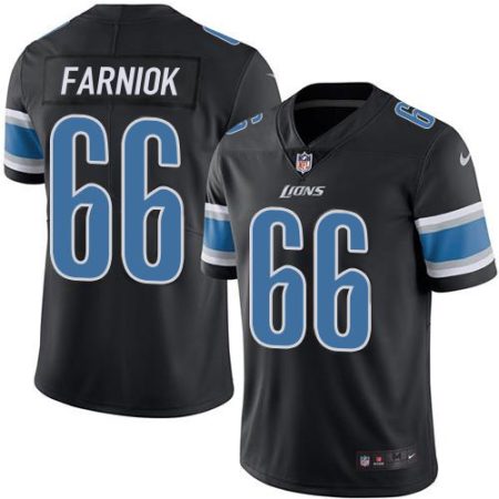 Lions #66 Matt Farniok Black Youth Stitched NFL Limited Rush Jersey