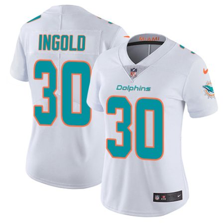 Dolphins #30 Alec Ingold White Women's Stitched NFL Vapor Untouchable Limited Jersey