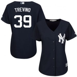 Yankees #39 Jose Trevino Navy Blue Alternate Women's Stitched MLB Jersey