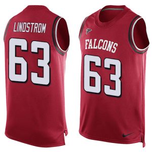 cheap Falcons #63 Chris Lindstrom Red Team Color Men's Stitched NFL Limited Tank Top Jersey