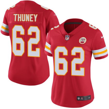 chiefs #62 joe thuney red team color women's stitched nfl vapor untouchable limited elite jersey