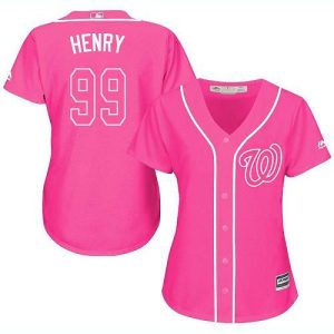 nationals #99 cole henry pink fashion women's stitched mlb elite jersey