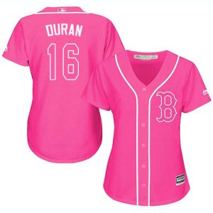 red sox #16 jarren duran pink fashion women's stitched mlb wholesale jersey