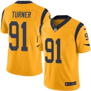 rams #91 kobie turner gold youth stitched nfl limited rush elite jersey