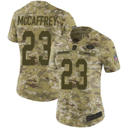 49ers #23 christian mccaffrey camo women's stitched nfl limited 2018 salute to service cheap jersey