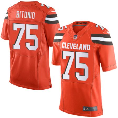 Browns #75 Joel Bitonio Orange Alternate Men's Stitched NFL New Elite Jersey