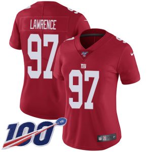 elite Giants #97 Dexter Lawrence Red Alternate Women's Stitched NFL 100th Season Vapor Untouchable Limited Jersey