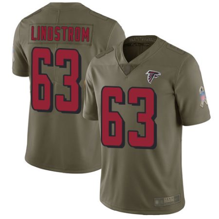 Falcons #63 Chris Lindstrom Olive Stitched Youth NFL Limited 2017 Salute To Service Jersey