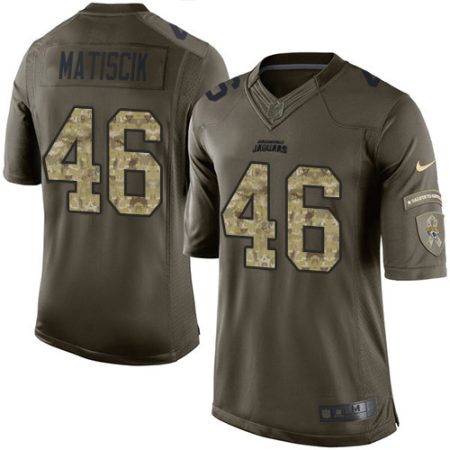 Jaguars #46 Ross Matiscik Green Youth Stitched NFL Limited 2015 Salute to Service Jersey