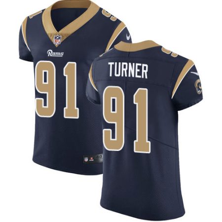 cheap Rams #91 Kobie Turner Navy Blue Team Color Men's Stitched NFL Vapor Untouchable Elite Jersey