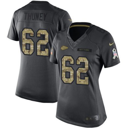 chiefs #62 joe thuney black women's stitched nfl limited 2016 salute to service wholesale jersey