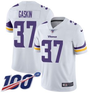 vikings #37 myles gaskin white men's stitched nfl 100th season vapor untouchable limited cheap jersey