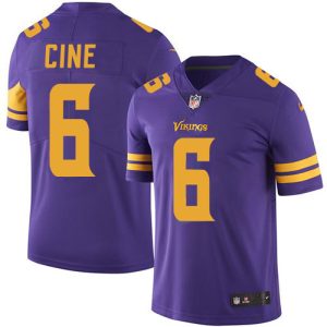 vikings #6 lewis cine purple men's stitched nfl limited rush wholesale jersey